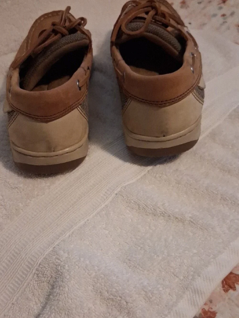 Aloha Island Brown and Cream Leather Boat Shoes